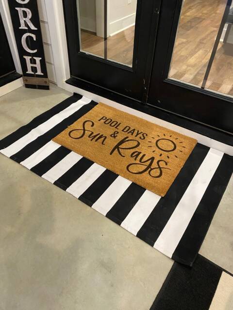 Pool Days & Sun Rays - Outdoor Summer Gift Decor Swimming Sign Housewarming Custom Door Mat - image 1