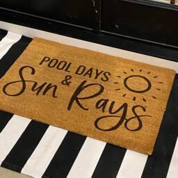 Pool Days & Sun Rays - Outdoor Summer Gift Decor Swimming Sign Housewarming Custom Door Mat - thumbnail 2