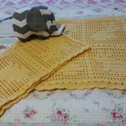 Crocheted Yellow Bunny Baby Blanket - thumbnail 3
