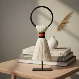 Metal & Cotton Floor Sculpture Contemporary Home Decor Art