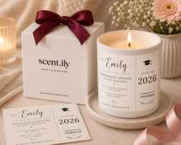 Class Of 2026 Candle Gift, Personalised Graduation Present With Name, University Student Gift For Daughter, Son Or Friend - thumbnail 1