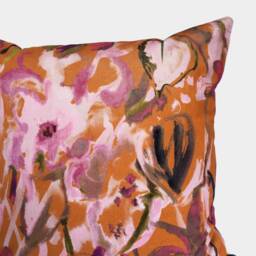 Expressive Watercolour Floral Velvet Cushion 50 X cms - thumbnail 2