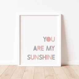 You Are My Sunshine Print - Modern Nursery Wall Art - thumbnail 3