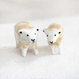 Handmade Ceramic Sheep & Lamb Set Rustic Farmhouse Decor - thumbnail 4