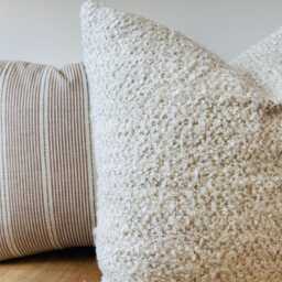 Designer Fabric Ikat Dot Spotted Pillow Cover Beige White Neutral Rustic Luxe Toss Cushion Throw Euro Sham Lumbar Solid Chic - thumbnail 4