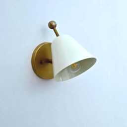 Handmade Vintage Brass Wall Sconce Bell Shade Industrial Lighting - thumbnail 3