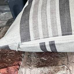 1275. Handmade Brown Stripe Linen Blend Cushion Cover, Various Sizes - thumbnail 3