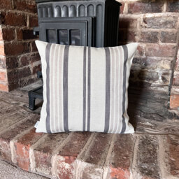 1275. Handmade Brown Stripe Linen Blend Cushion Cover, Various Sizes - thumbnail 1