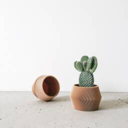 Geometric Indoor Planter Printed in Wood - Dissipat - thumbnail 3