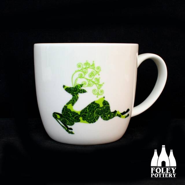 Cs- Christmas Reindeer - Fine Bone China Mug - image 1