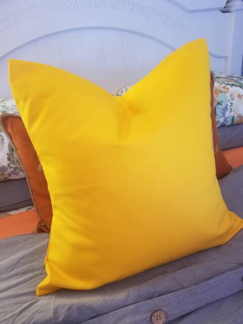 2 Color Options Yellow. Orange. Solid Toss Pillow. Accent Pillows. Pillow Covers .cushion Covers. Summer. Spring. Pillowcase. Slipcovers - image 1