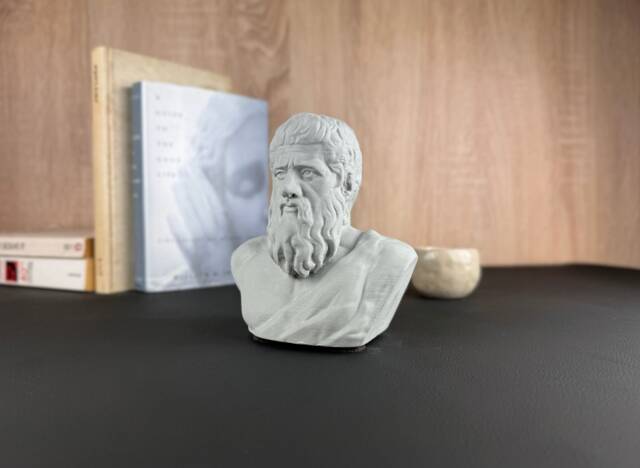 Plato Concrete Bust, Greek Athenian Philosopher, Premium Classic Ancient Gift, Smart Mini Statue - image 1