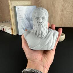 Plato Concrete Bust, Greek Athenian Philosopher, Premium Classic Ancient Gift, Smart Mini Statue - thumbnail 4