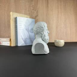 Plato Concrete Bust, Greek Athenian Philosopher, Premium Classic Ancient Gift, Smart Mini Statue - thumbnail 2