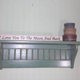Distressed Green Wood Wall Shelf - 24 Inch Primitive Decor - thumbnail 2