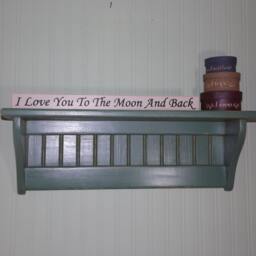 Distressed Green Wood Wall Shelf - 24 Inch Primitive Decor - thumbnail 3