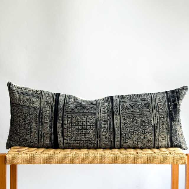 Indigo Dot Block Print Mudcloth Hmong Pillow Case - image 1