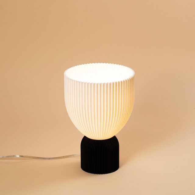 Lamp O Black X Snow White Minimalist Modern Lamp 3D Printed Made Of Bioplastic - image 1