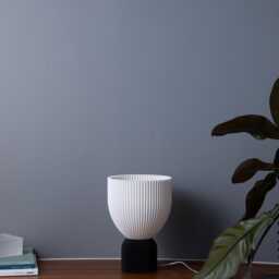 Lamp O Black X Snow White Minimalist Modern Lamp 3D Printed Made Of Bioplastic - thumbnail 4