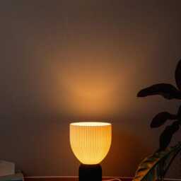 Lamp O Black X Snow White Minimalist Modern Lamp 3D Printed Made Of Bioplastic - thumbnail 3