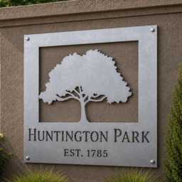 Personalized Metal Tree Business Sign Custom Wall Art Family Name Monogram Steel Outdoor Yard Farm Laser Cut Signs - thumbnail 4