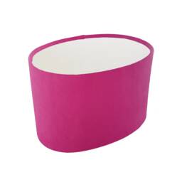 Pink Oval Lampshade in Velvet With White Lining