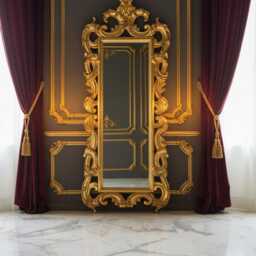 Large Classic Baroque Gold Leaf Wall Mirror, Made in Italy, Full-Length Rococo Hand-Gilded French Mirror - thumbnail 3