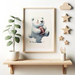 Animal Sports Nursery Posters - Set Of 3 Prints - Boys Girls Bedroom Decor Kids Sport Wall Art Baby Boy Playroom Artwork Girl Gift - thumbnail 3