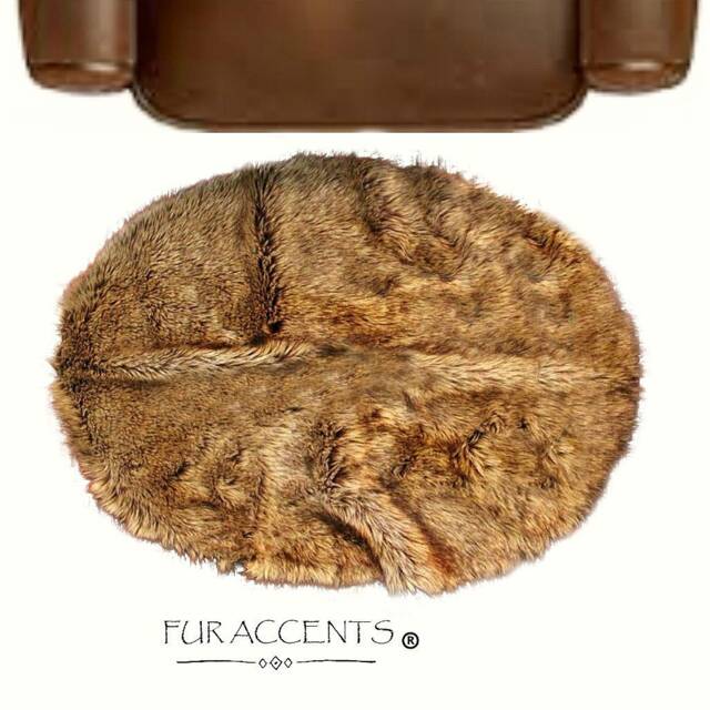 Faux Fox Fur Round Rug - Handmade Shag Toss - image 1