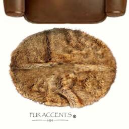 Faux Fox Fur Round Rug - Handmade Shag Toss - thumbnail 1