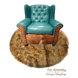 Faux Fox Fur Round Rug - Handmade Shag Toss - thumbnail 3