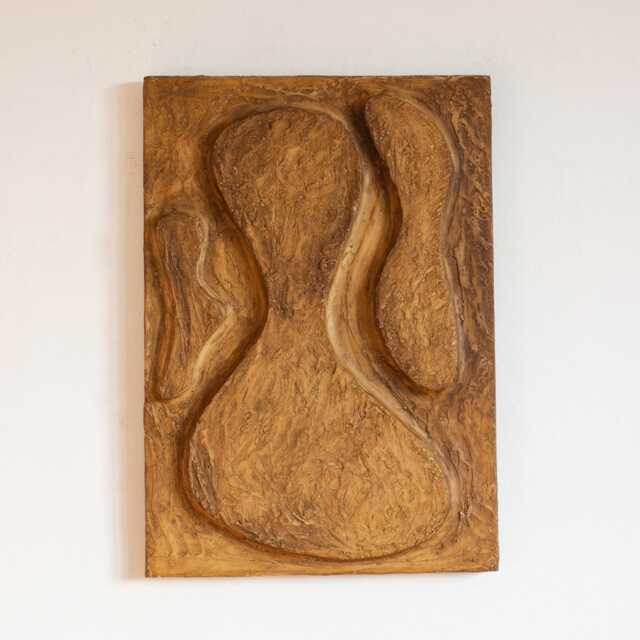 Wabi Sabi Wall Art. Modern Abstract Relief For Contemporary Interior. Textured 3D Wall Sculpture Made Of Plaster. Organic Japandi Home Decor - image 1