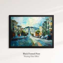 San Francisco Abstract Oil Painting Framed Print & Canvas Large Sizes Wall Art Poster Travel Home Decor Interior California Gift Idea - thumbnail 2