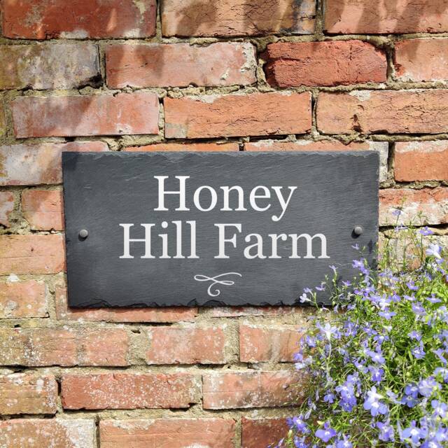 Rustic Xl 50 X 25cm Slate House Sign Farmhouse Plaque Door Number - image 1