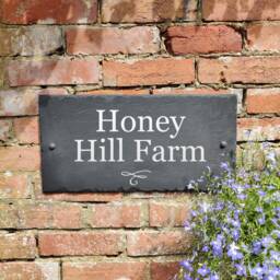 Rustic Xl 50 X 25cm Slate House Sign Farmhouse Plaque Door Number - thumbnail 1