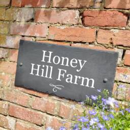 Rustic Xl 50 X 25cm Slate House Sign Farmhouse Plaque Door Number - thumbnail 2