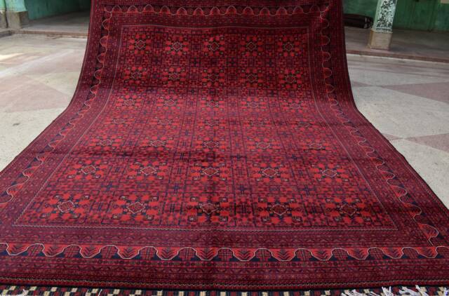 Custom Size Afghan Bokhara Rugs, Turkmen Handmade Wool Rug, Khalmuhammadi Khamyab Bukhara, Tribal Living Room, Office, Dining Table Rug - image 1