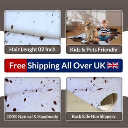 Luxurious Small Grey & White Cowhide Rug - Unique Natural Pattern For Sophisticated Homes - thumbnail 4