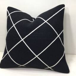 Vintage Turkish Kilim Pillow Cover, Handwoven Sofa Cushion, 16x16 - thumbnail 2