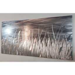 Modern Abstract Metal Wall Art, Indoor Outdoor Decor., Grey Silver. By The Lake - thumbnail 3