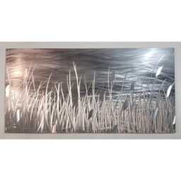 Modern Abstract Metal Wall Art, Indoor Outdoor Decor., Grey Silver. By The Lake - thumbnail 4