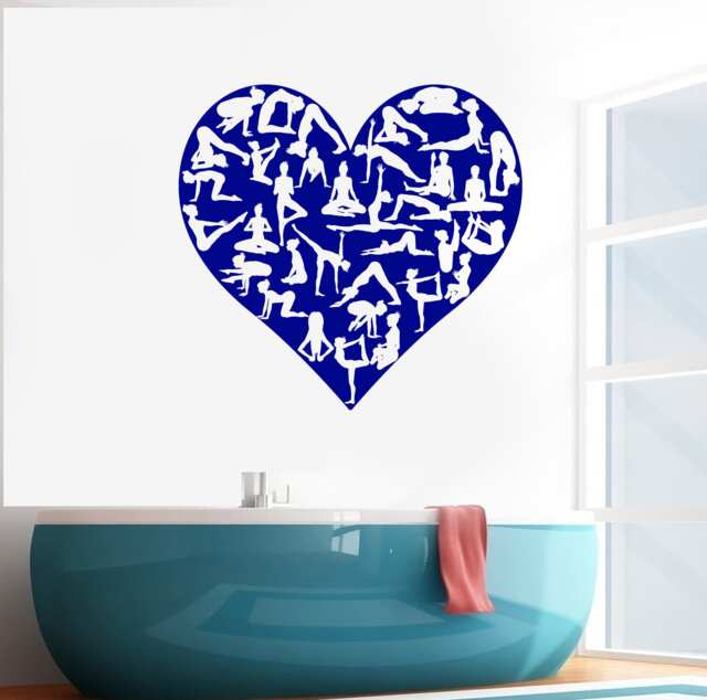 Wall Vinyl Decal Yoga Pilates Pose Fitness Lifestyle Sport Club Decor - #2498Dn - image 1
