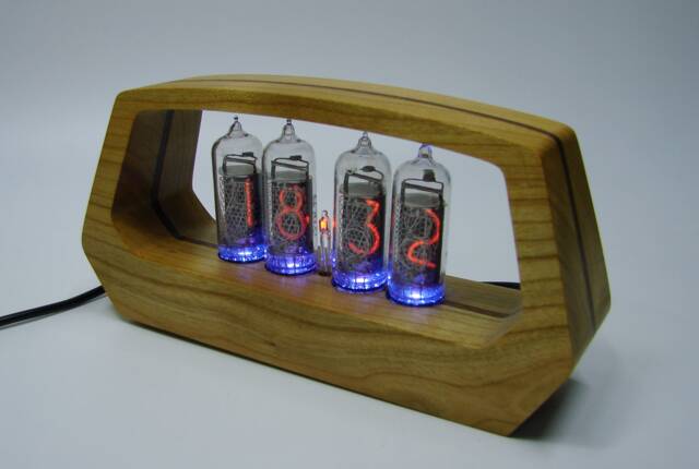 Wooden Nixie Tube Clock - In14 Tube, Rgb-Multicolor Backlight - image 1