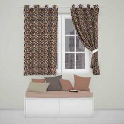 Chibi Orange Haired Girl Forest Animal Seamless Pattern Art Readymade Eyelet Ring Top Thermal 100% Blackout Curtains - thumbnail 1
