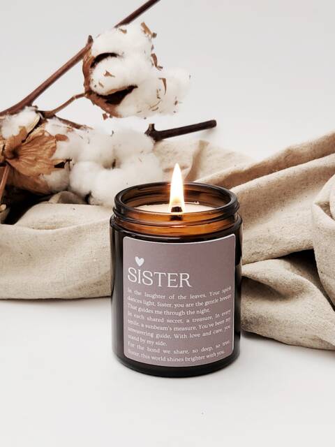 Wood Wick Candle Sister Gift Birthday For Sisterhood Personalized Appreciation - image 1