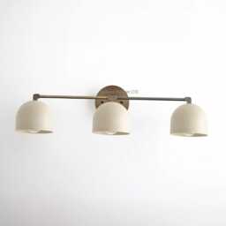 Mid-Century Modern 3-Light Brass Vanity Light - Handmade Bathroom Sconce - thumbnail 4