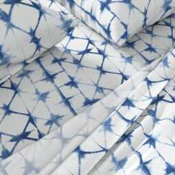 Indigo Geometric Sheets - Shibori By Jillbyers Triangle Japanese Style Bohemian Cotton Sateen Sheet Set Bedding Spoonflower - thumbnail 2