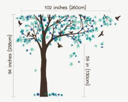 Gorgeous Large Maple Tree Wall Decal With Birds - Eye-Catching Vinyl Art For Home Nature Wall Art Sticker Kids Room, Nursery K024 - thumbnail 3