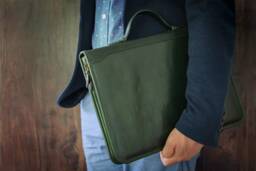 Personalized Business Folder - Leather Ring Binder Folio, Ipad Folder