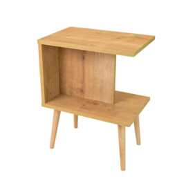 Modern Side Table With Wooden Legs - Compact Coffee For Living Room - thumbnail 3